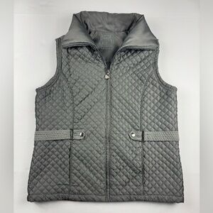 Women’s Gray Quilted Vest with Zip Closure size large
